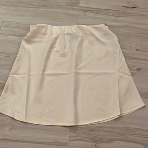 White/champagne satin skirt